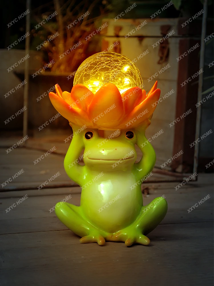 

Frog Solar Lamp Outdoor Courtyard Decoration Decoration Garden Balcony Atmosphere Layout Animal Landscape Lamp