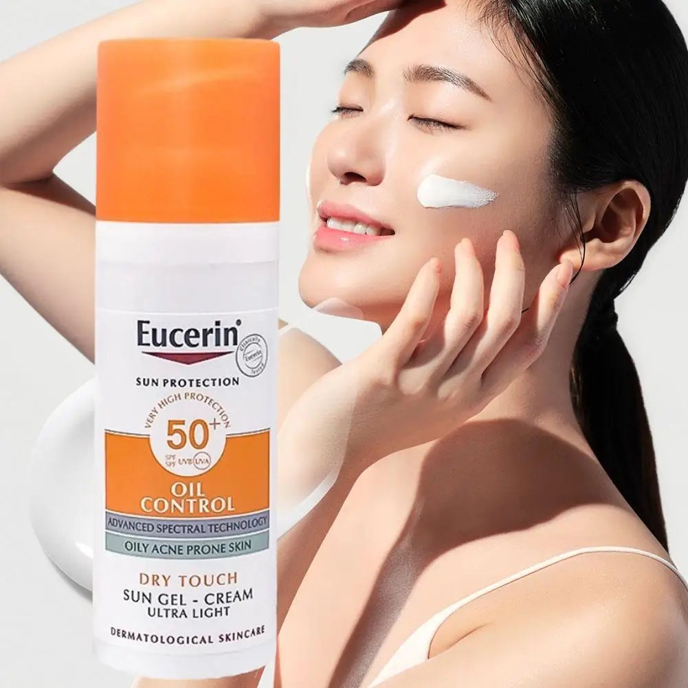 Spf50 Uvb Uva Zonnebrandcrème Voor Vette Acne-Gevoelige Huid Olie Controle Zonnebrandcrème Geurvrij Zonnebrandcrème