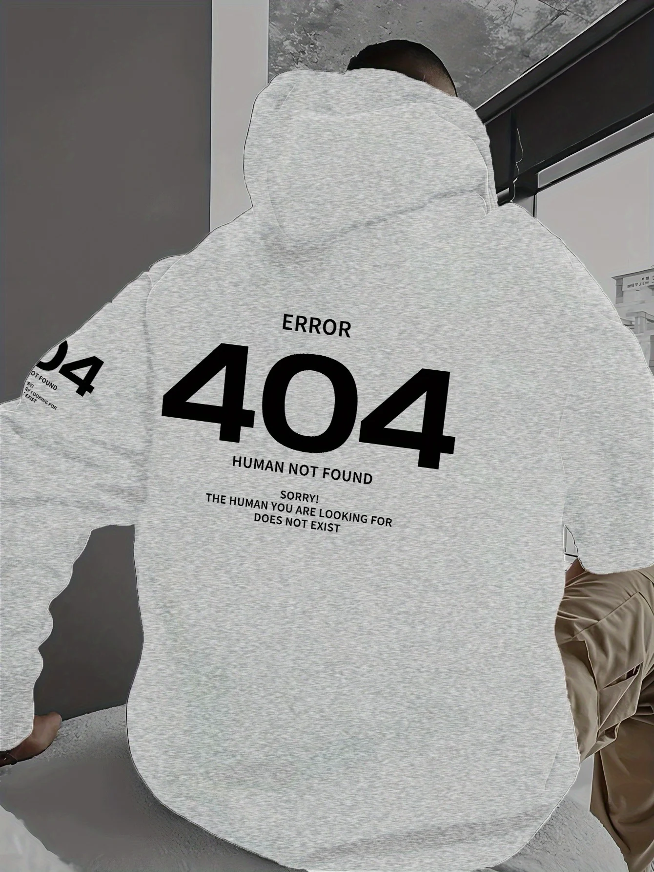 Men's Casual Hoodie with Letter Print, Drop Shoulder, Loose Pullover, Fleece-Lined Thick Kangaroo Pocket Long Sleeve Tech Street