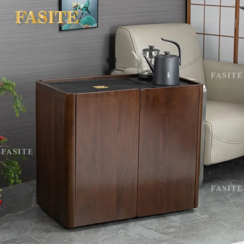 For Small Apartment Ebony Multi-functional Tea Cabinet Automatic Water Tea Table Office Storage Side Cabinet Wholesale