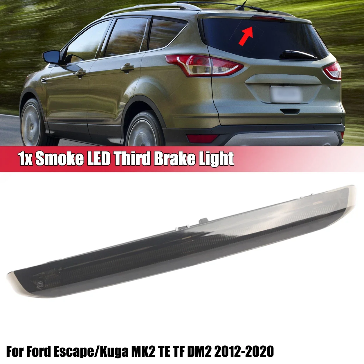 Smoked Black Car High Level Brake LED Light For Ford Escape/Kuga MK2 TE TF DM2 2012-2020 Rear Third Level Brake Stop Light Lamp