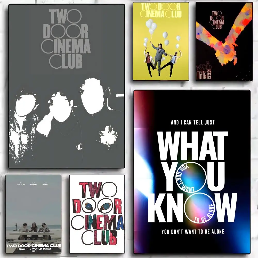band rock T-Two Door Cinema Club Poster Trendy Aesthetic Self-Adhesive Wall Poster Room Decor for Bedroom & Dorm