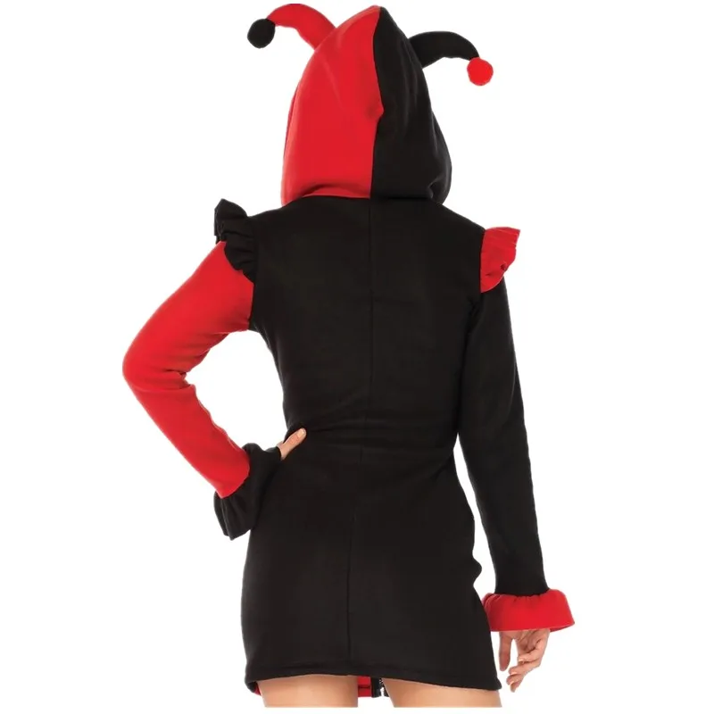 Costume de Clown pour Femme, Cosplay d'Halloween, Carnaval, Droll Tressé, Chapeau, Robe de Soirée