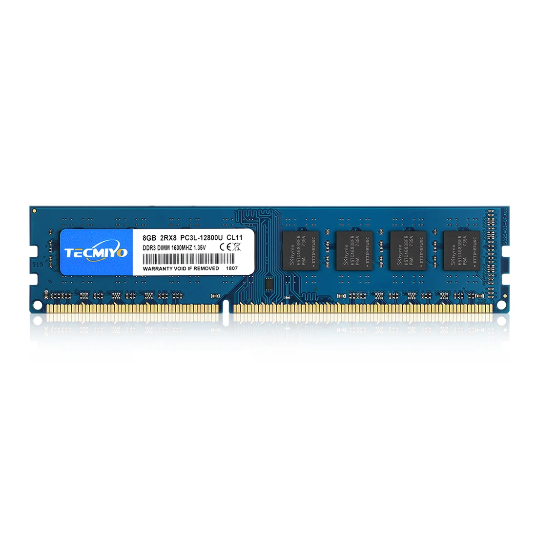 TECMIYO Память ОЗУ 8 Гб DDR3L 1600 МГц 1,35 в UDIMM intel AMD Non-ECC для настольного компьютера-синий
