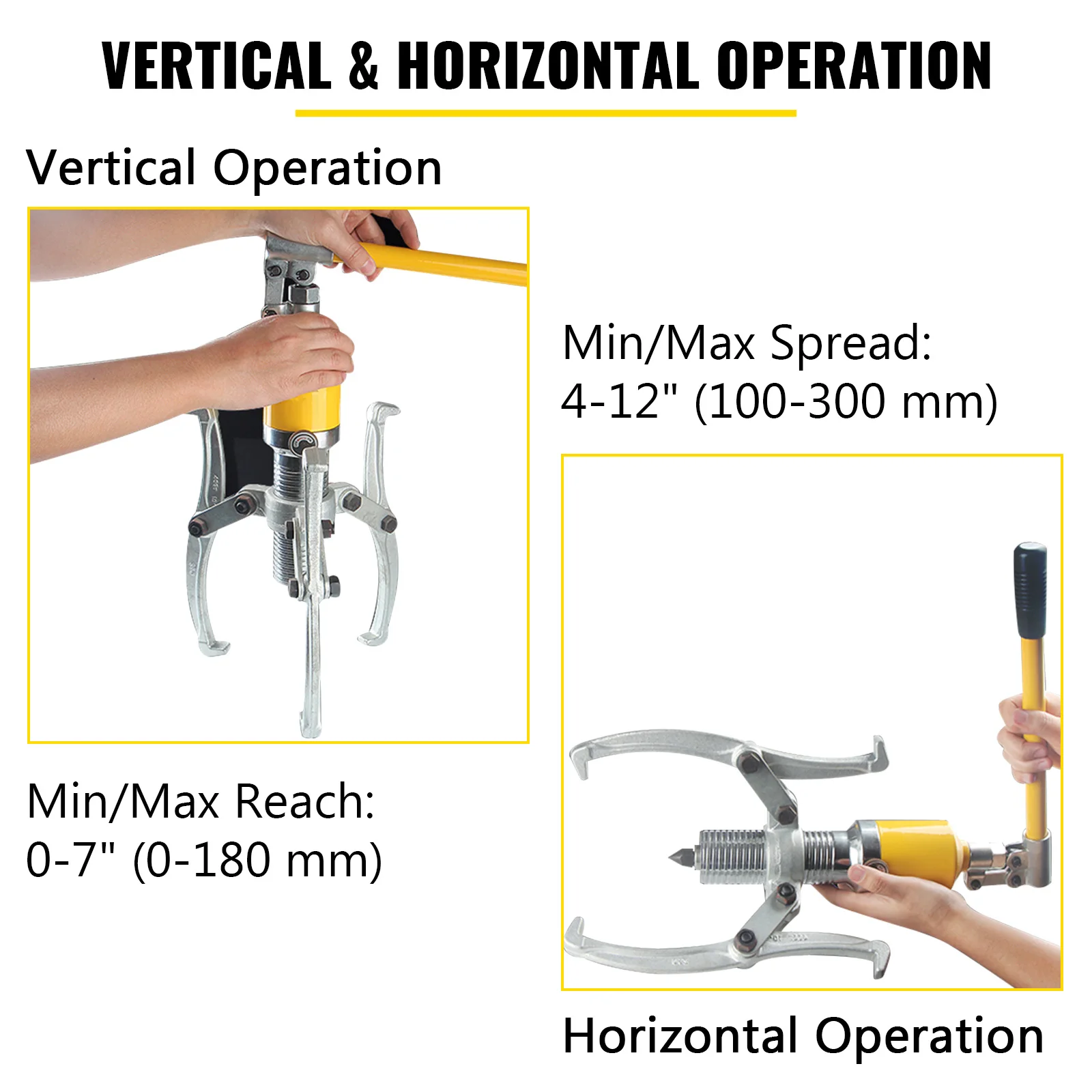 VEVOR 5/10/15 Ton Hydraulic Gear Puller Wheel Bearing Puller Separator Tools Adjustable Two Three Jaws for Garage Repair Shop