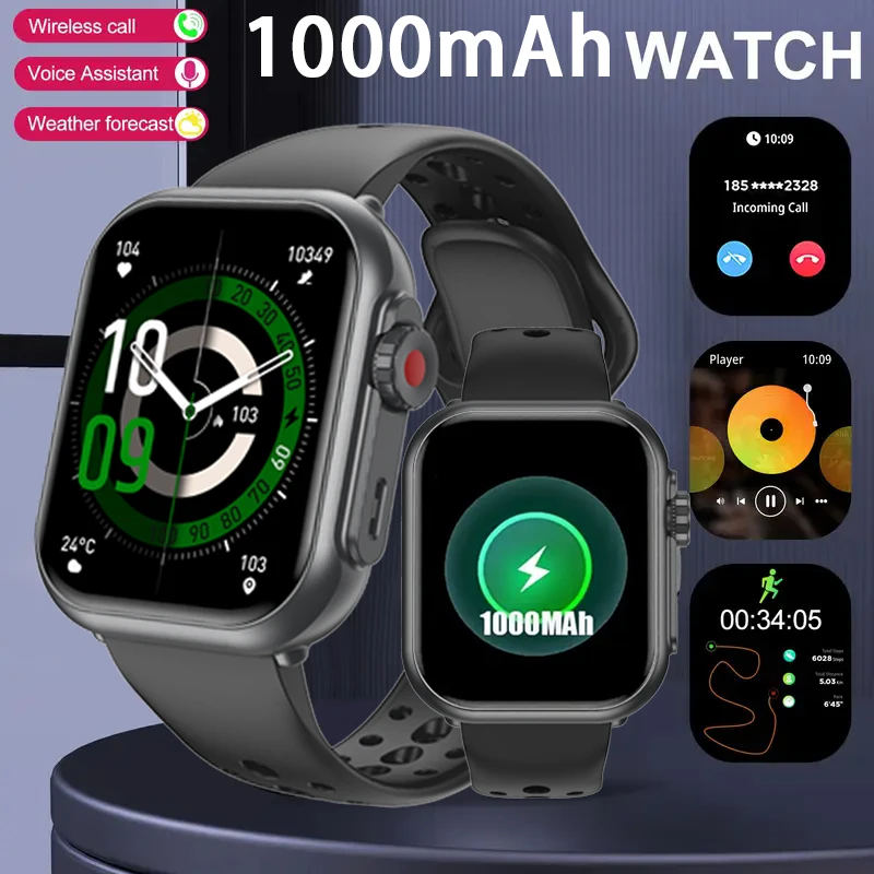 

Новые умные часы для Android и iOS, женские и мужские, 1000 мАч, 1.83-дюймовый AMOLED-экран с полным сенсорным управлением, звонки по Bluetooth, модные смарт-часы