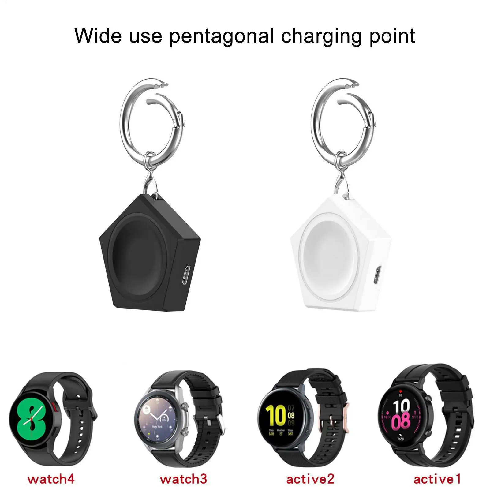 Oplader voor horloge Draadloze oplader Sleutelhanger Vijfhoekige dock-sleutelhanger Draagbare magnetische horloge Draadloze snellader voor werk thuis