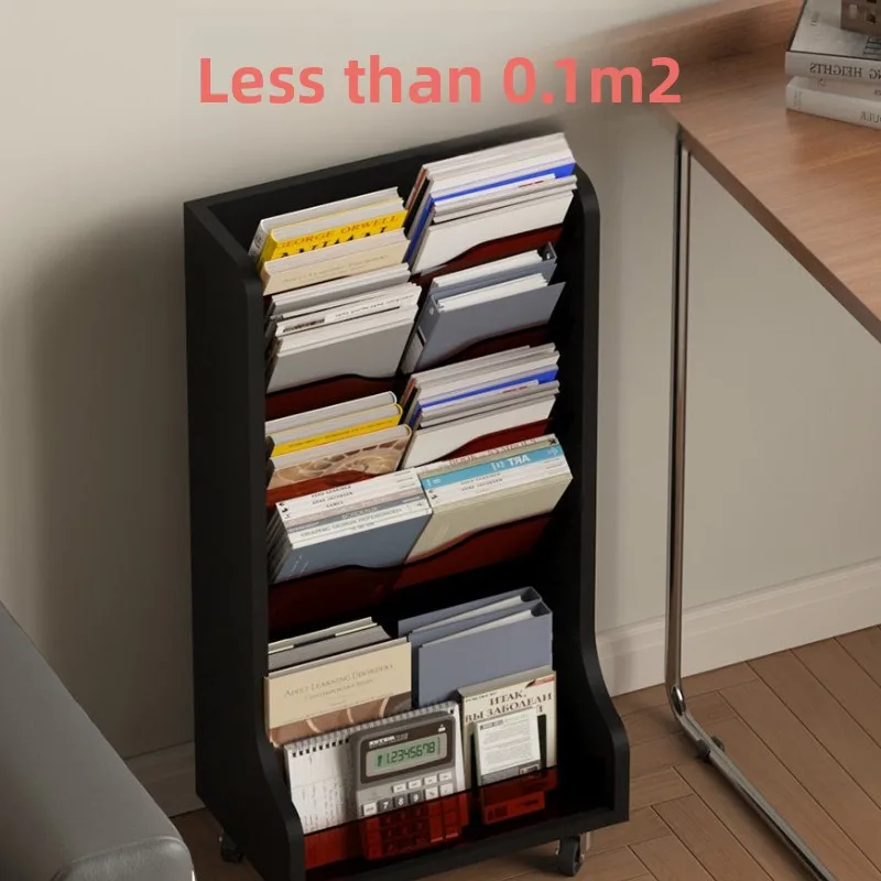 Minimalist Acrylic Document Holder Mobile Multi Layer Desk Organizer Book Storage Heavy Duty Floor Rack for Home Office