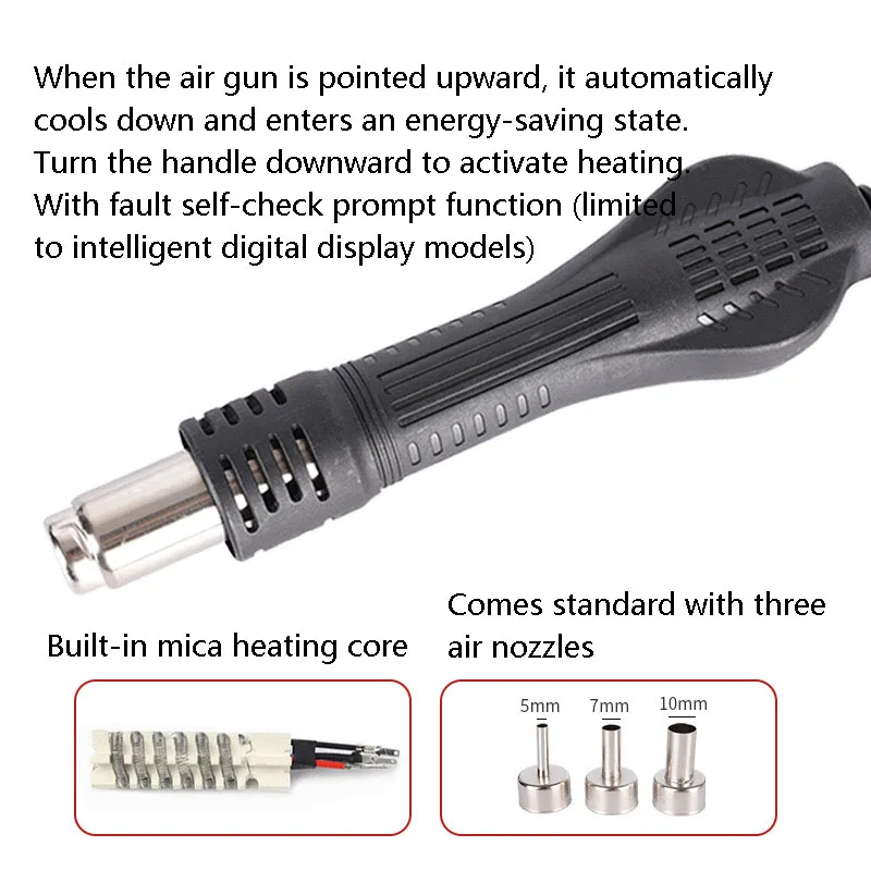 Anti-estática 958 Hot Air Gun com Inúmeros Vento Suave, Desoldering e Dtation, Reparo do Telefone Móvel e Notebook, Estação de Solda de Ar Quente