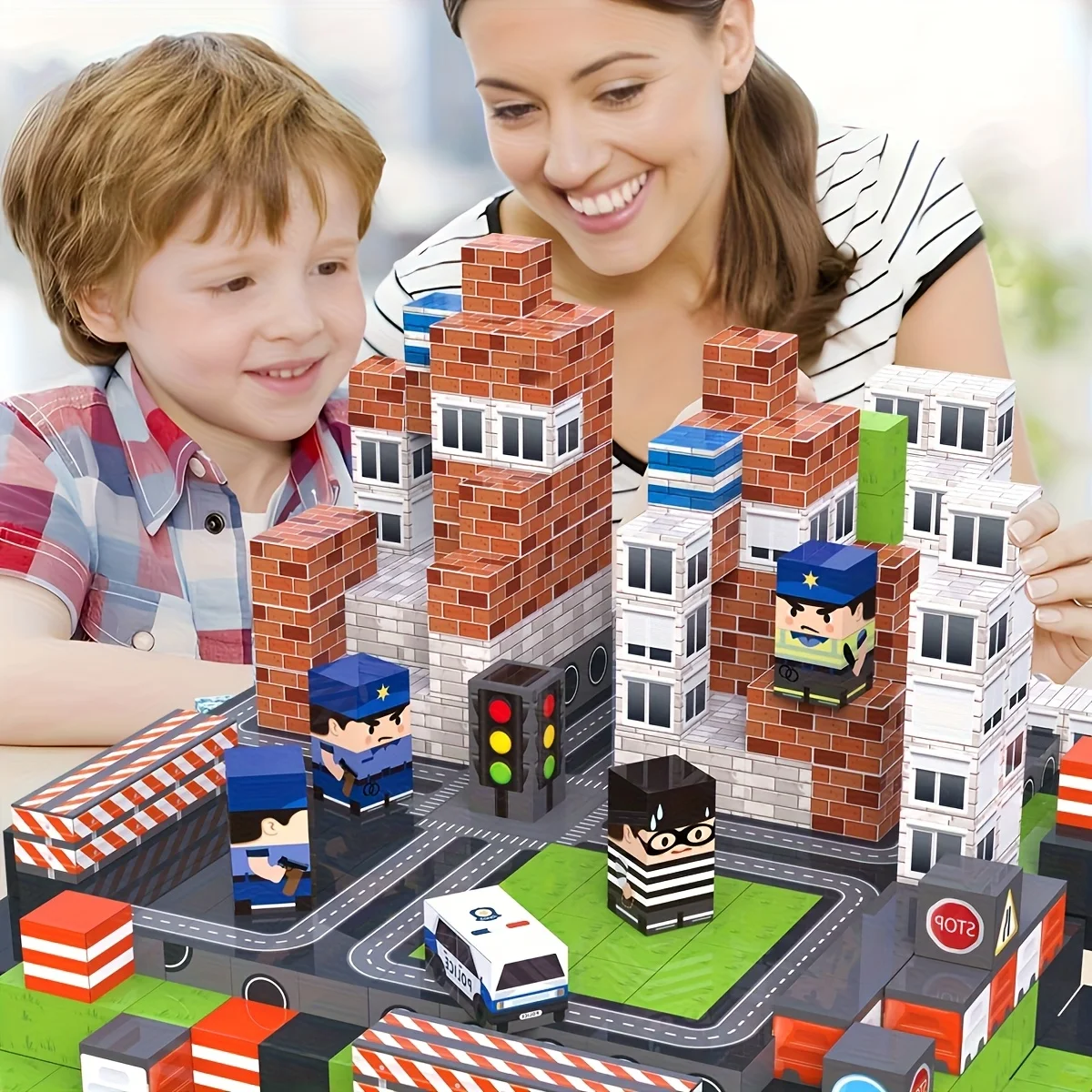 2cm-Magnetic Police Station Sensory Magnetic Toys for Kids, Classroom Must Haves Construction Toys, Christmas, Halloween Gift