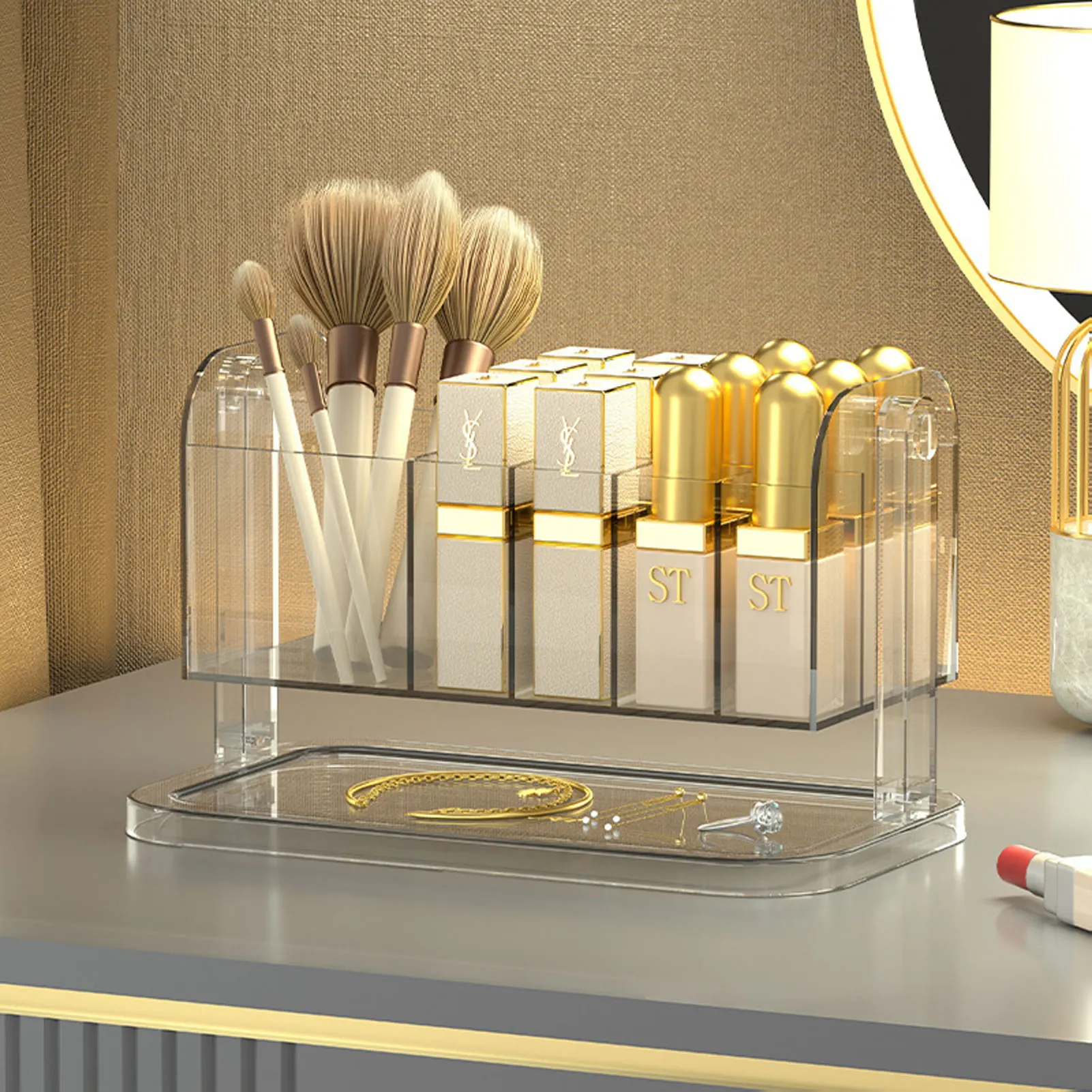 Transparent Plastic Swinging Makeup Organizer