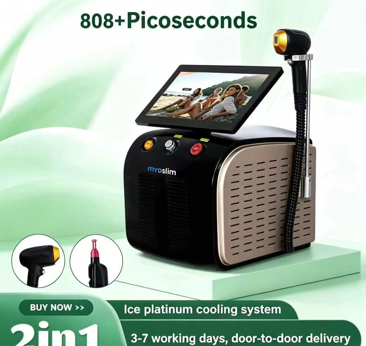 808nm Diode Hair 5000W Removal Machine 755/808/1064nm 3 Wavelength Freezing Point Painless Permanent Hair Removal for Salon Home