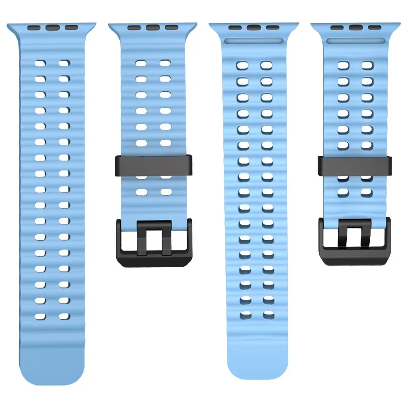 Ocean Strap for Apple Watch Ultra 2 49mm 46mm 45mm 44mm 42mm Sport Silicone Band Correa for IWatch Series Ultra 10 9 8 7 6 SE 5
