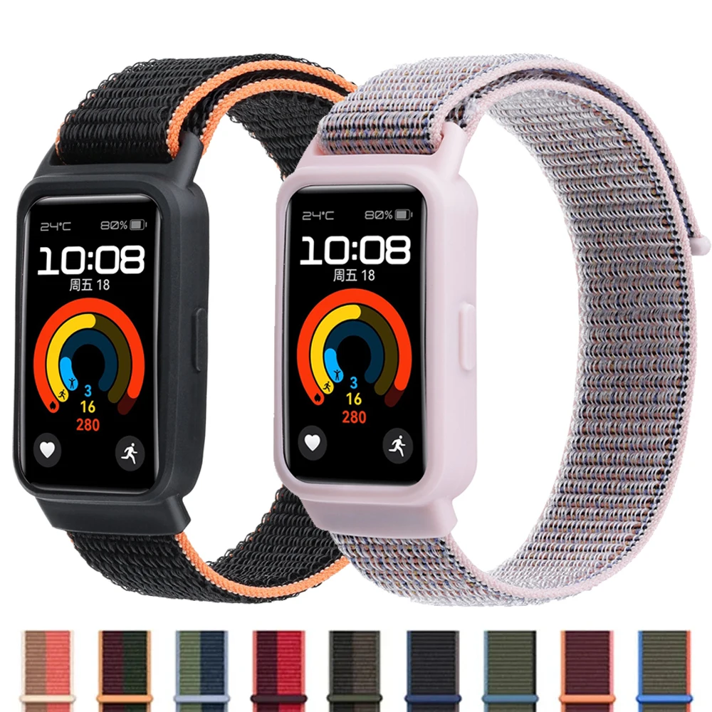 Nylon Loop Strap For Huawei Band 9 8 7 Smartwatch Replacement belt correa Breathable Sport bracelet for huawei band9 band8 7 9