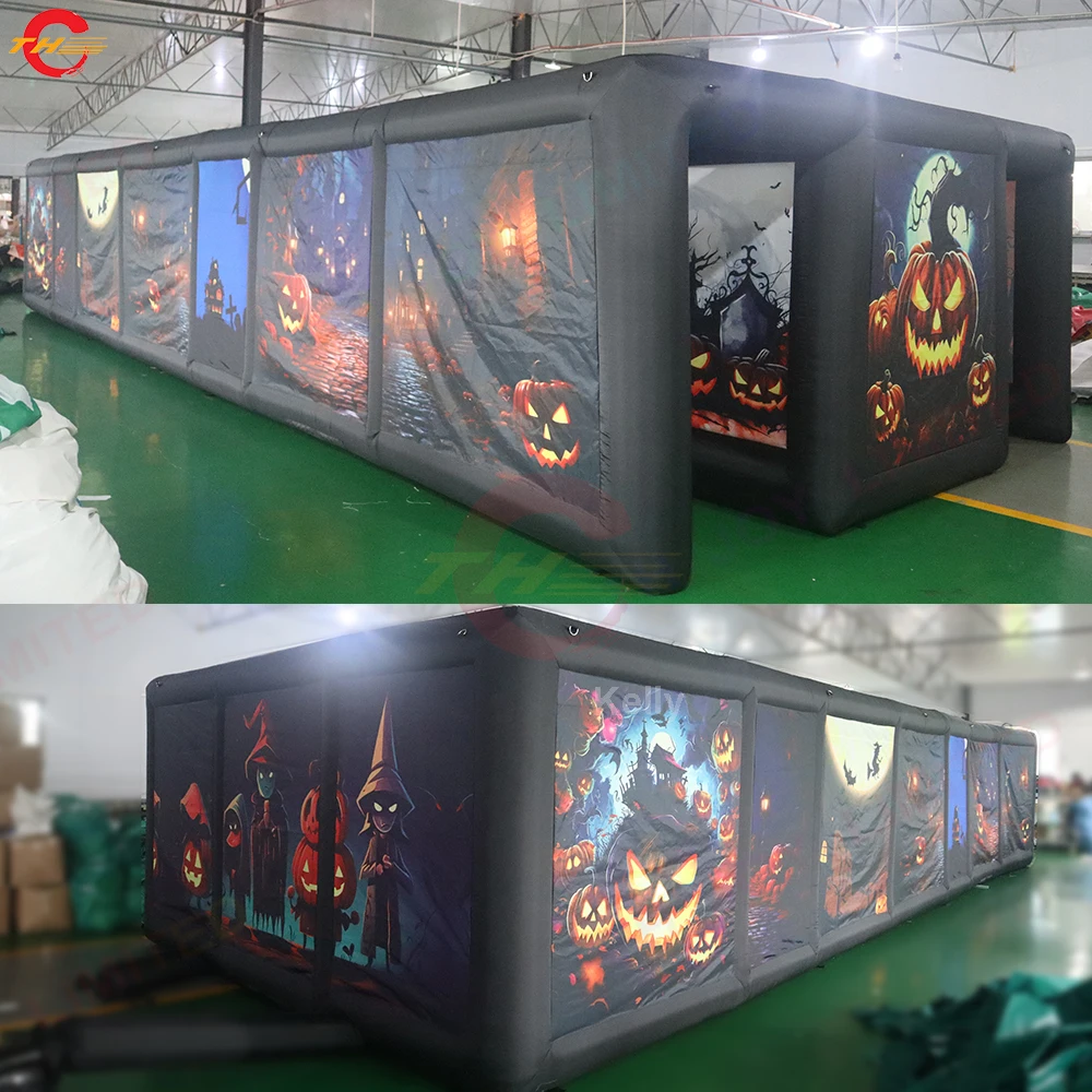 

Fast Door Ship Ready to Ship Inflatable Halloween Maze Printing Inflatable Haunted Maze Labyrinth Carnival Sport Game for Sale