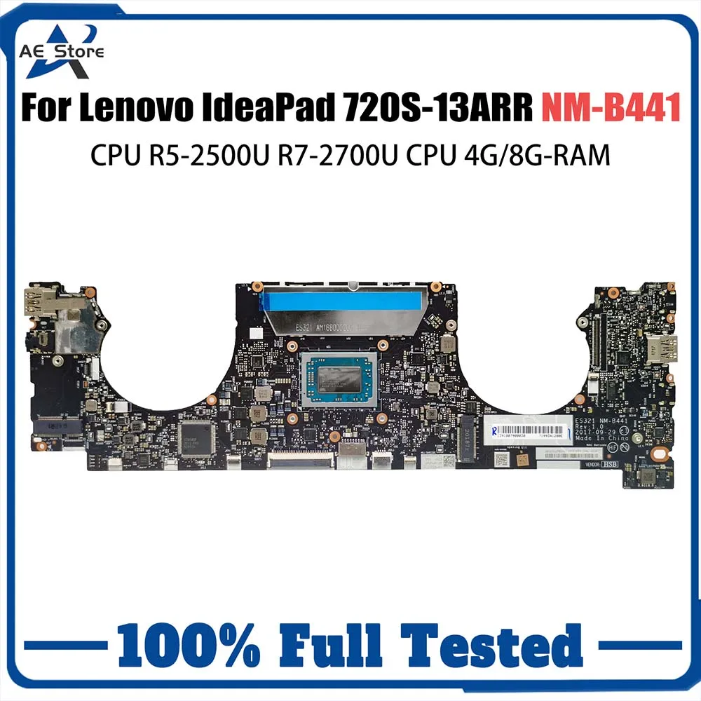 

NM-B441 Mainboard For Lenovo IdeaPad 720S-13ARR Laptop Motherboard R5-2500U R7-2700U CPU 4G/8G-RAM 5B20Q59464 5B20Q59378