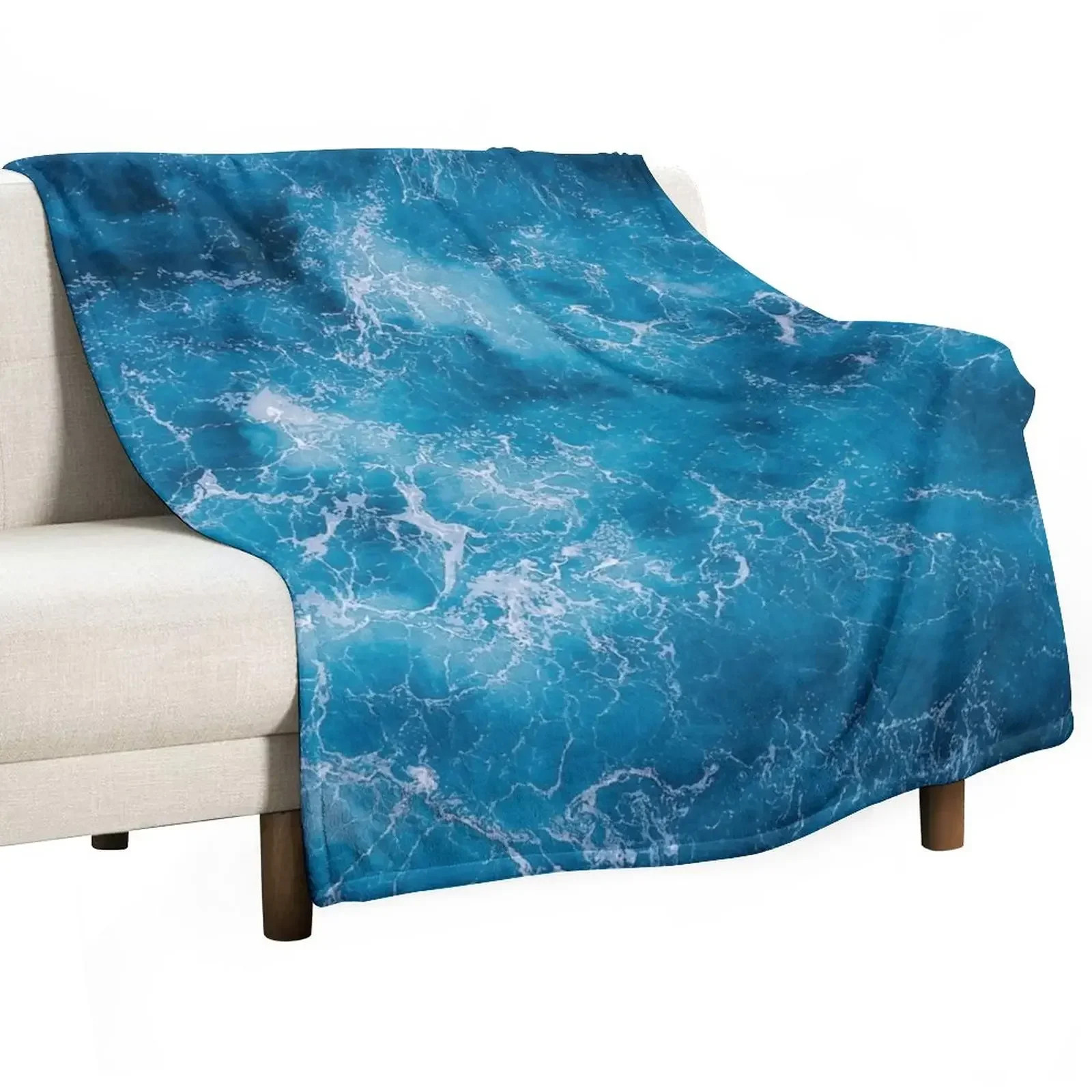 

Blue Ocean Waves Throw Blanket Kid'S Sofa Quilt Sofas Blankets