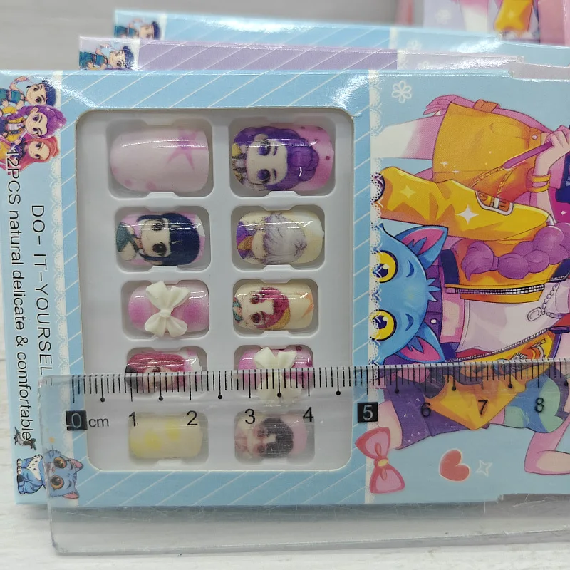 Girl Group Boutique Cartoon DIY Full Cover Wearable Nail Hot Kids Short Nail Stickers Toys Art Patches kids Birthday Gifts Toys view 4
