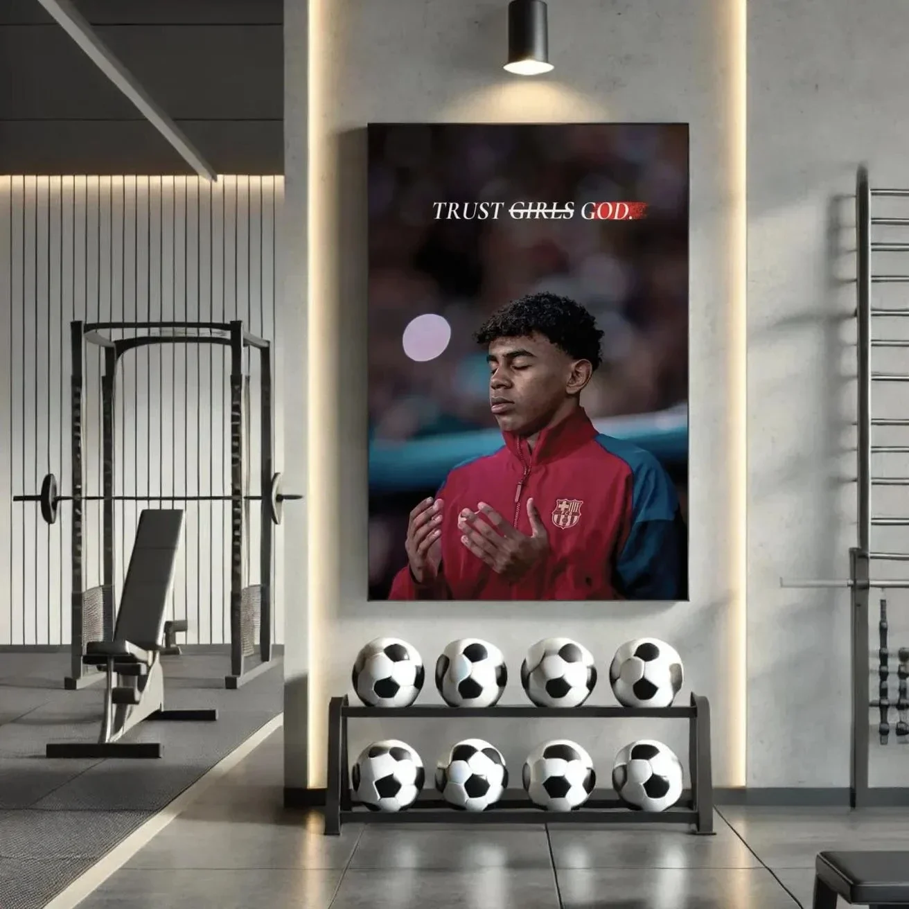 فن جداري حديث ملهم لكرة القدم للاعبي كرة القدم الشهير مطبوع عليه قماش اقتباسات تحفيزية مناسبة لغرفة نوم المكتب في صالة الألعاب الرياضية