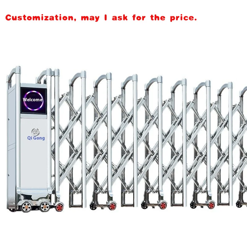 

на заказ. Индивидуальные профессиональные выдвижные ворота из нержавеющей стали с автоматическим открытием, создатель строительных площадок