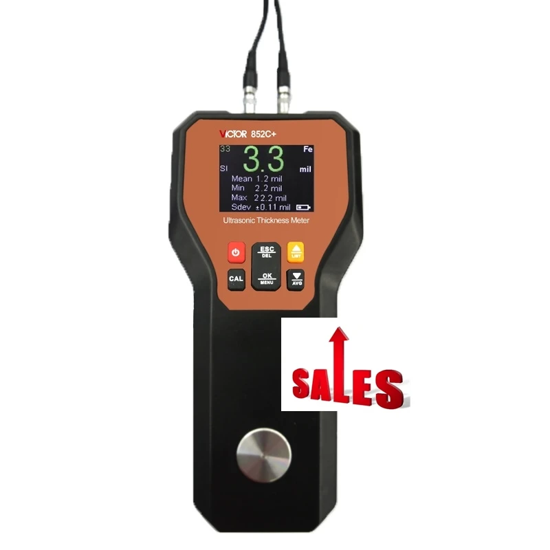 

VICTOR 852C+ Smart Type Digital Ultrasonic Thickness Gauge Frequency 5MHz 24 Digit Color LCD Display