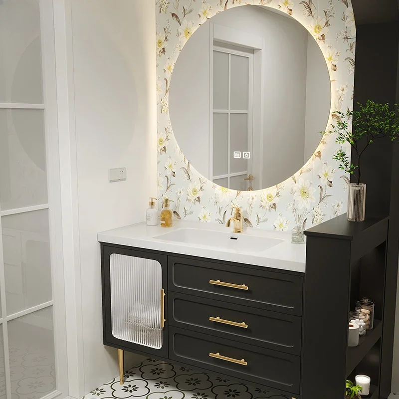 Bathroom Cabinet Washbasin Space Saving Mirrors Multipurpose Towel Storage Furniture Luxury Wall Pharmacy Kast Filing Cabinets