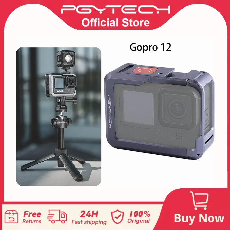 

Клетка для экшн-камеры PGYTECH для GoPro 12 GoPro 11, материал из алюминиевого сплава с резьбовыми интерфейсами 1/4 дюйма, аксессуары для Pro