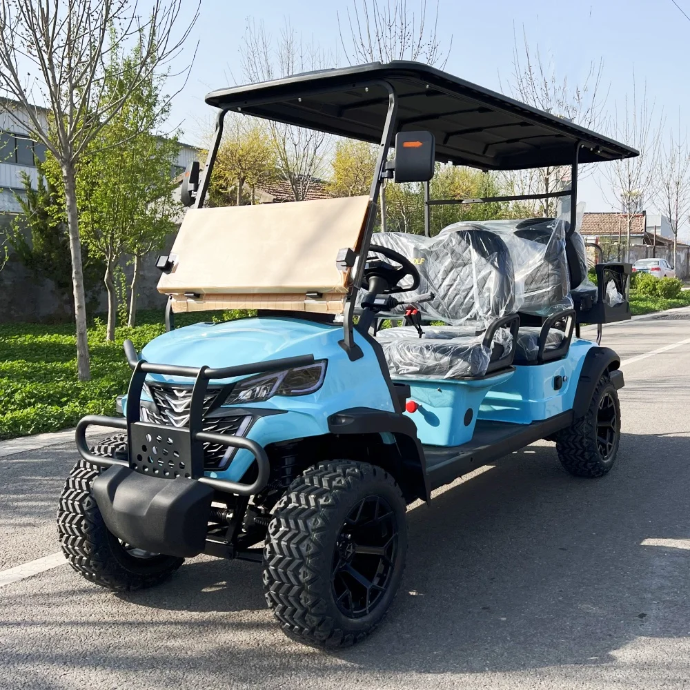 Street Legal Electric Golf Cart 4 Seats 5000W Scooter Go Kart ATV Adult Touring Classic Solar Golf Cart