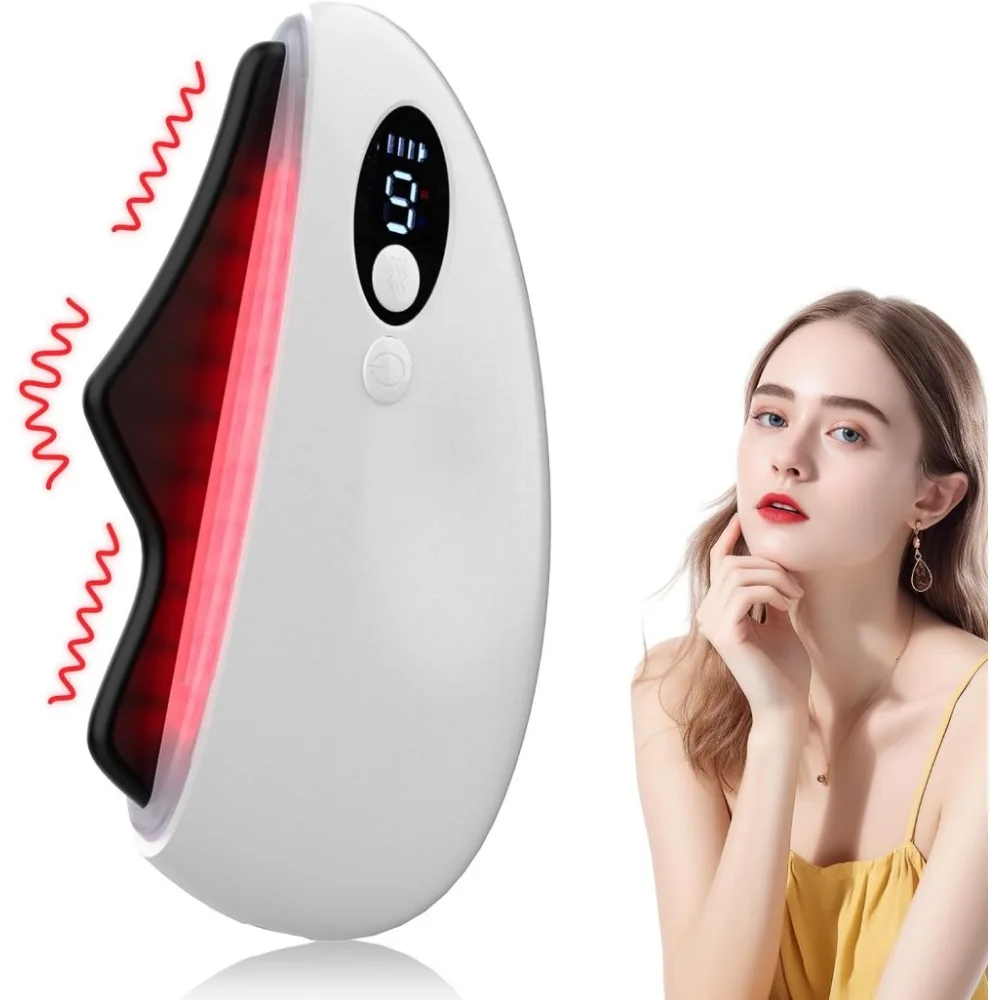 Slimme Vibratie Face Lift Massager Elektrische Gua Sha Bian Stone Gezichtsgereedschap Face Lift Verminderen Dubbele Kin Gezichtsschraapbord