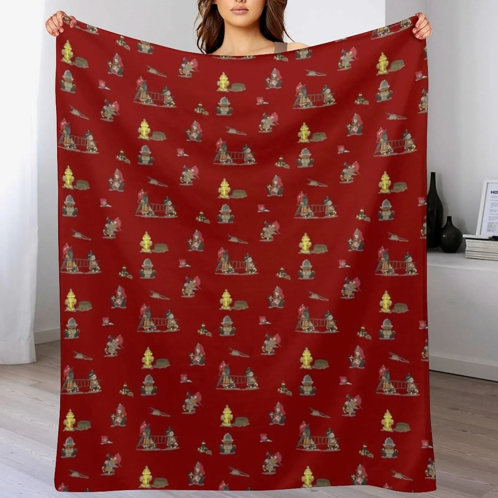 

Fireman Hobb Nobbs mini Print Throw Blanket Warm Beach Hair Sofa Throw Blankets