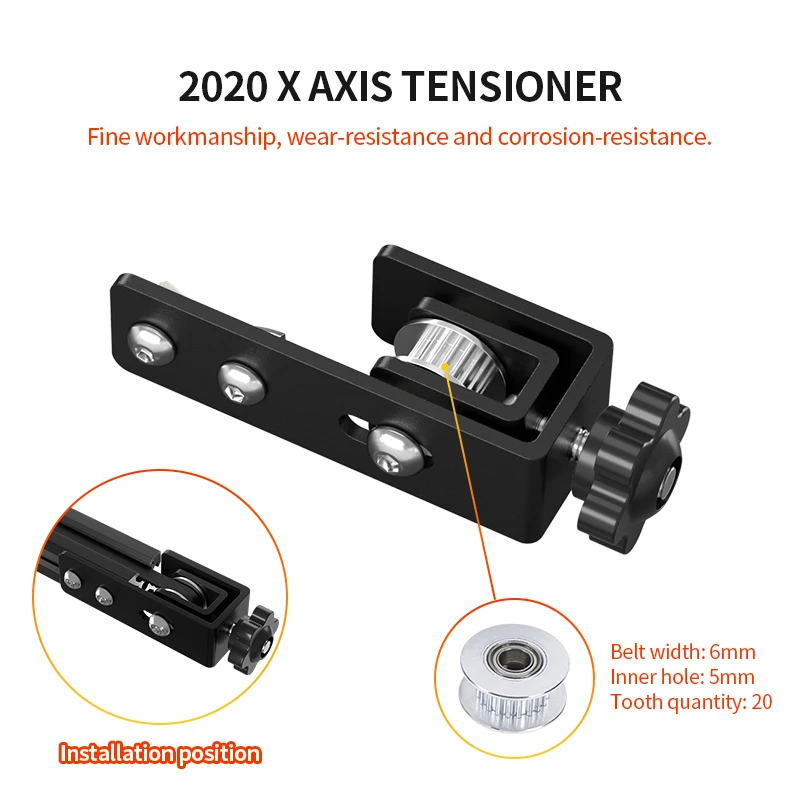 2020 X Axis V-Slot Profile Synchronous Belt Stretch Belt Tensioner 3D Printer Parts For Ender 3 CR-10S DIY Printer