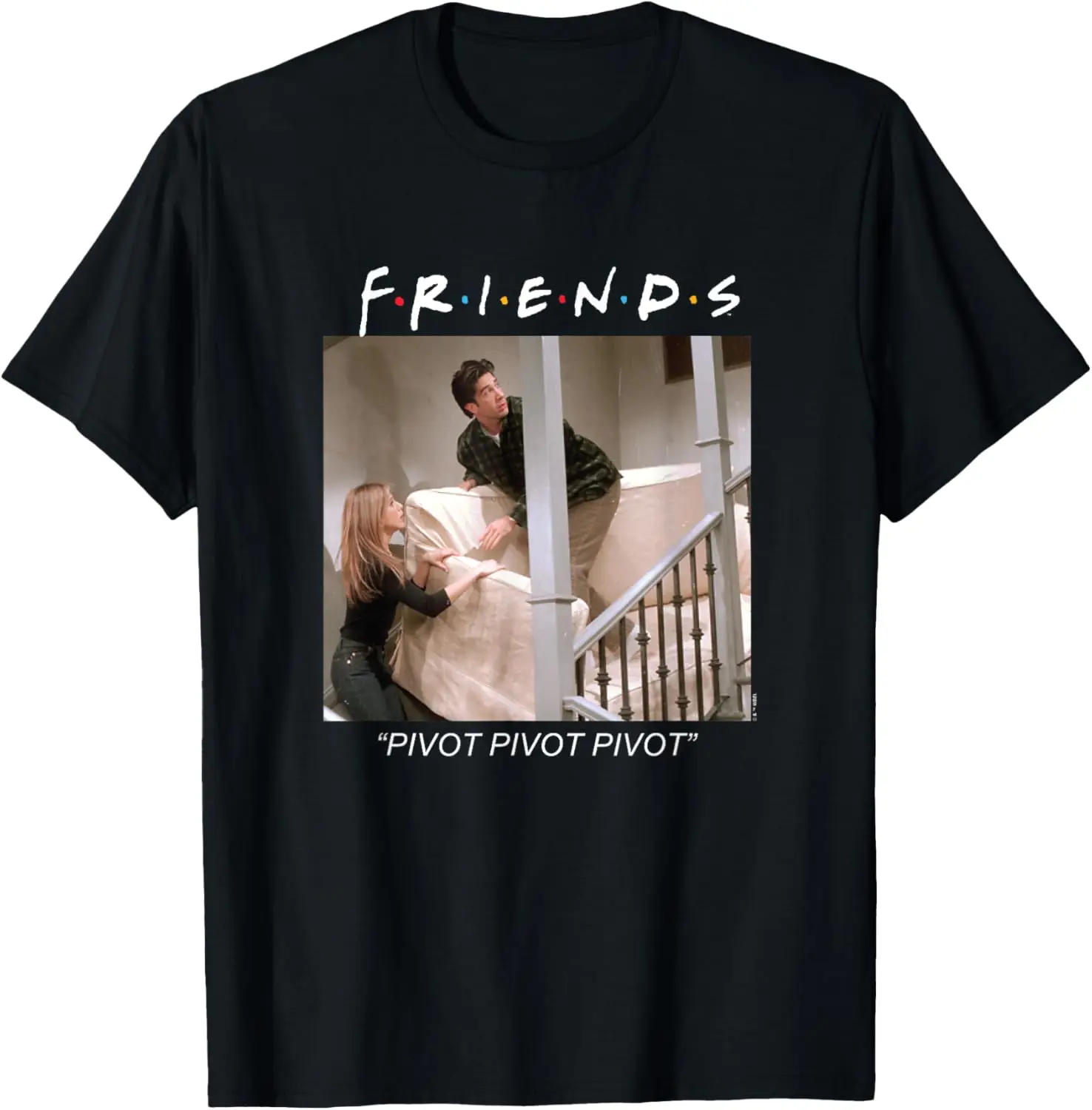 

Friends Rachel Ross Pivot Pivot Pivot Iconic Big Chest Shot T-Shirt