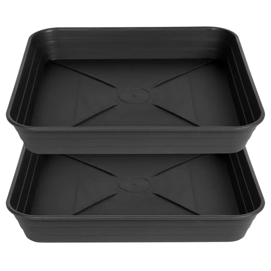 

Pack Square Plant Saucer Tray 20 inch, Heavy Duty Plastic Plant Saucers for Indoors Outdoor, Flower Plant Drip Trays for Pots, S