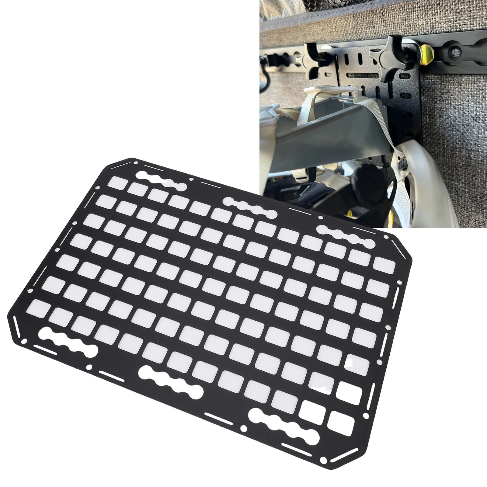 Trunk Side Cargo Organizer Rack Panel Truck Bed Panel Multifunctional Aluminum Slick Finish Vehicle Roof Side Storage Rack Panel