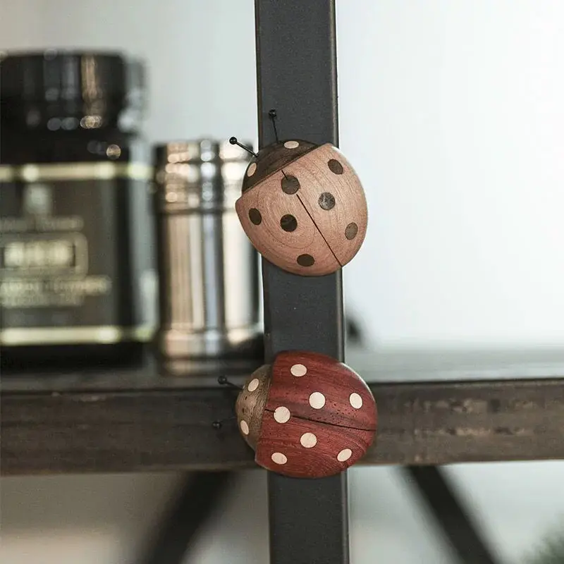 Mini Cartoon Beetle Ladybug Cute Hand-made Refrigerator Magnetic Sticker Balcony Garden Micro-landscape Potted Plant Decoration
