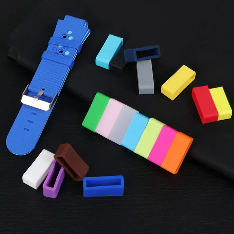 5Pcs Silicone Watchband Buckle Ring Anti-Fall Watch Band Loop Keeper Holder For Smart Bracelet Watch Band Watch Accessories