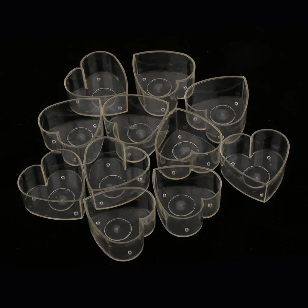 Plastic Heart Tealight Molds Candle Making Cups DIY Scented Candle Containers for Handmade Candles