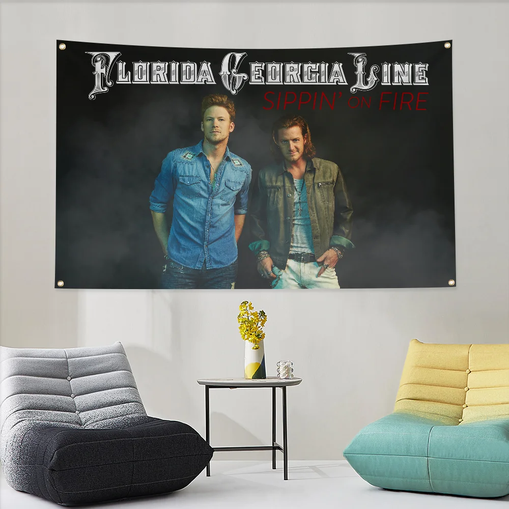 Florida Georgia Music Line Tapestry Flag to Hang Home Decor Garden Flags for Bedrooms Outdoor Decoration Banners Wallart