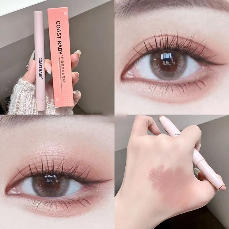 10-цветные двусторонние тени для век лежачего шелкопряда, перламутровый матовый хайлайтер, теневая ручка, долговечный осветляющий макияж глаз