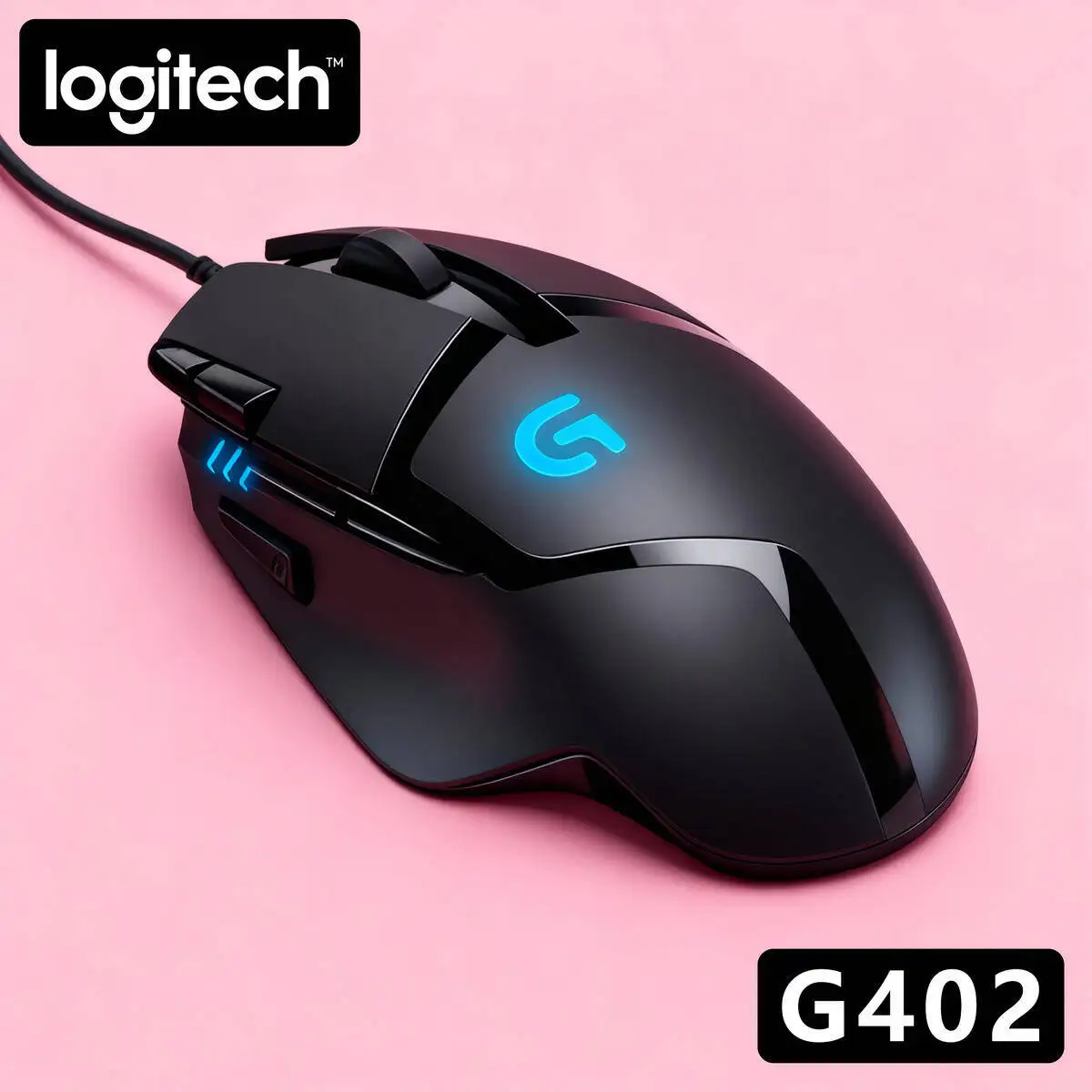 Logitech G402 Hyperion Fury Gaming Mouse, Wired, 4000 DPI, 8 Programmable Buttons, 1ms Report Rate, 500 IPS, PC/Mac Compatible