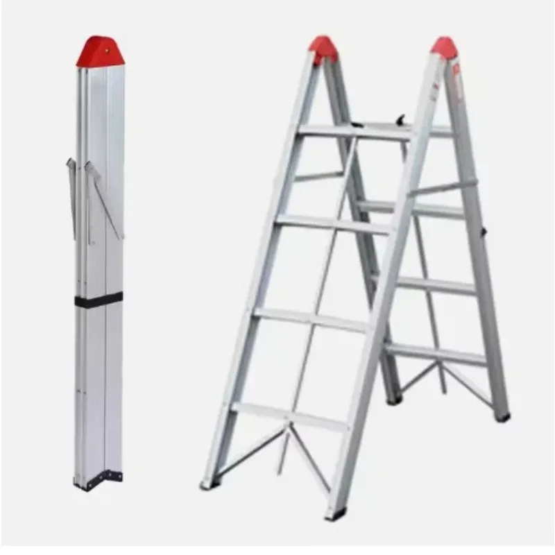 Escalera aislada plegable de aluminio de estilo industrial moderno para aplicaciones al aire libre de taller doméstico y supermercado