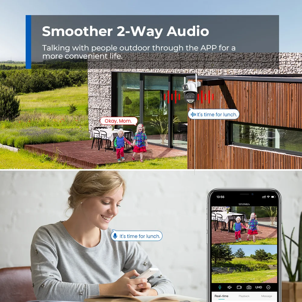 كاميرا BESDER 12MP 6K PTZ Wifi بعدسة مزدوجة 8X تكبير رقمي AI كشف الإنسان في الهواء الطلق 8MP CCTV IP كاميرا حماية أمنية iCSee