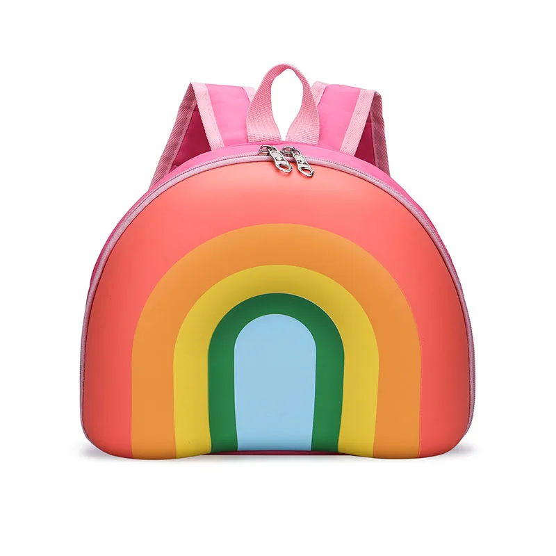 2023 New Korean Version Rainbow Children\'s Backpack Kindergarten Schoolbag 3-5 Years Old Boys Girls Cute Children Kids Bag