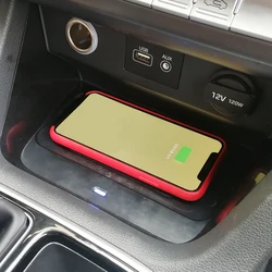 Car center console phone charger 15w wireless charger charging pad plate charging holder for Hyundai Sonata 9 2017 2018 2019