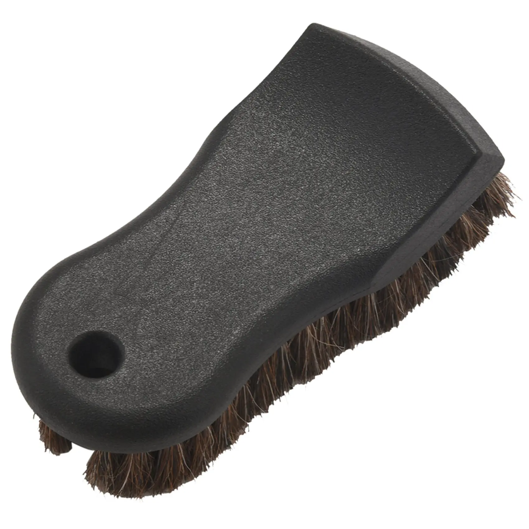 Car Cleaning Brush, Soft Horse Hair Detailing Brush Non-Slip Handle Wash Vehicle Brush for Rim Chassis, Radiator Grille