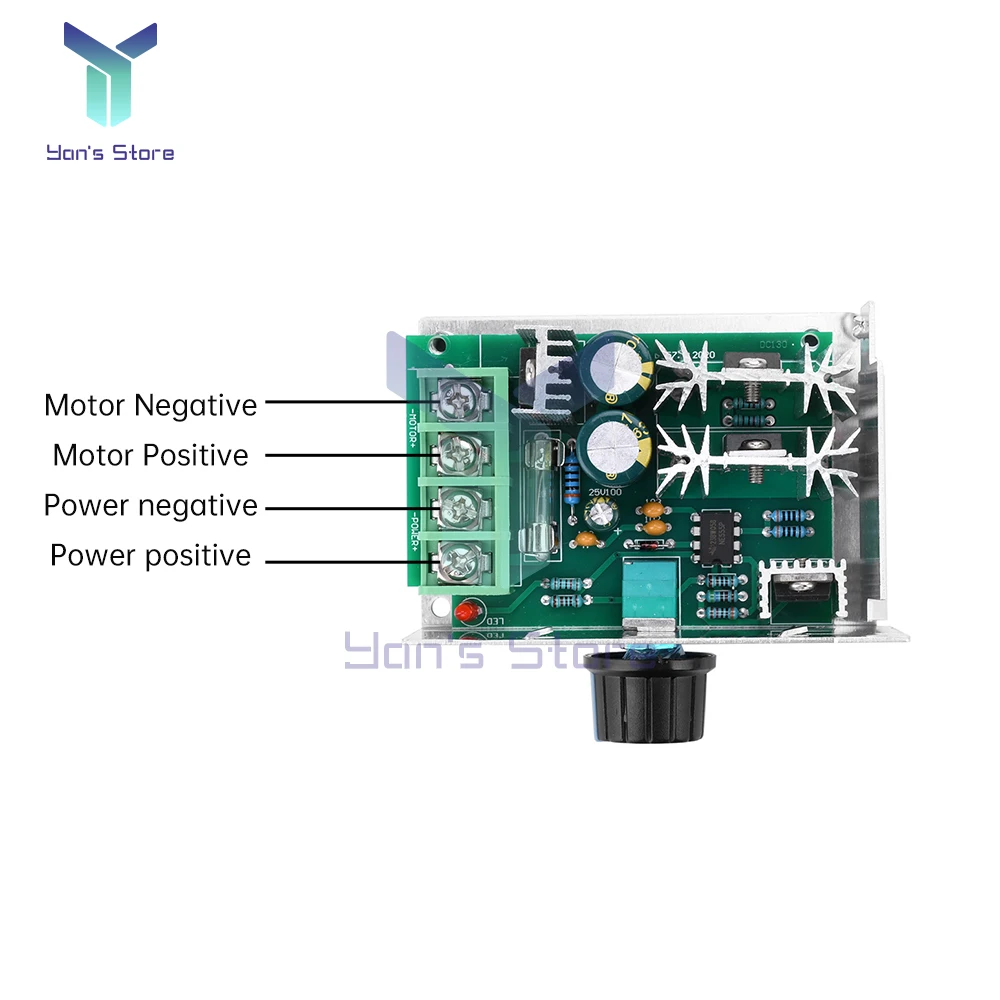 DC9-60V PWM Motor Governor 1200W 20A PWM Speed Control Drive Module Mini 12V 24V 36V 48V 60V High Power Barrier Terminal Blocks