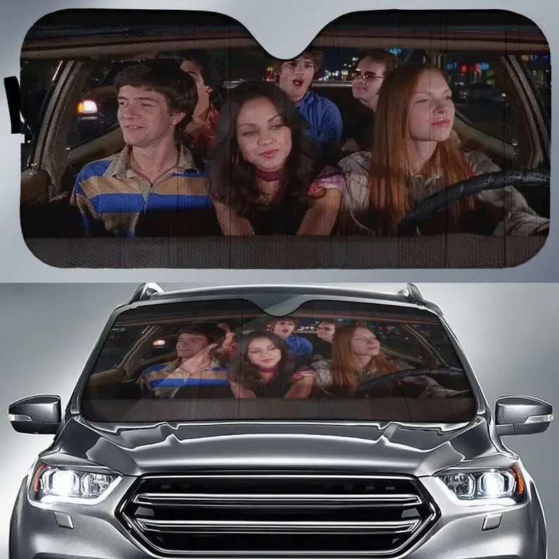 

That 70's Show Movies Steven Hyde Donna Pinciotti Driving Car Car Sun Shade auto Accessories, Auto Sun Shade, Car Sun Shade,