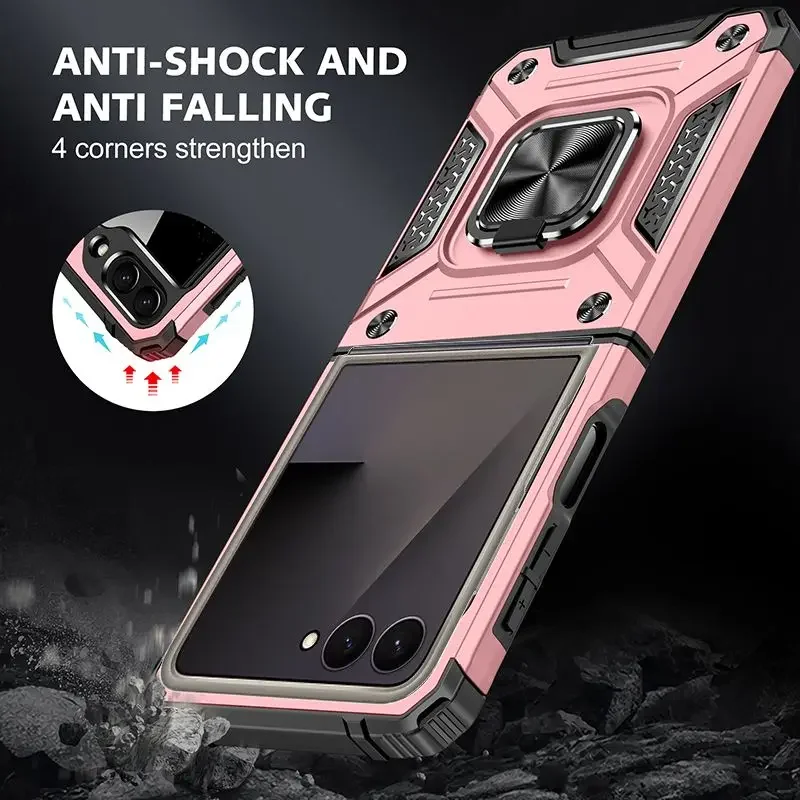 

Case For Samsung Galaxy Z Flip 7 FE Heavy Duty with Camera 360 Degree Kickstand Shockproof Cover For Samsung Galaxy Z Flip 7 FE