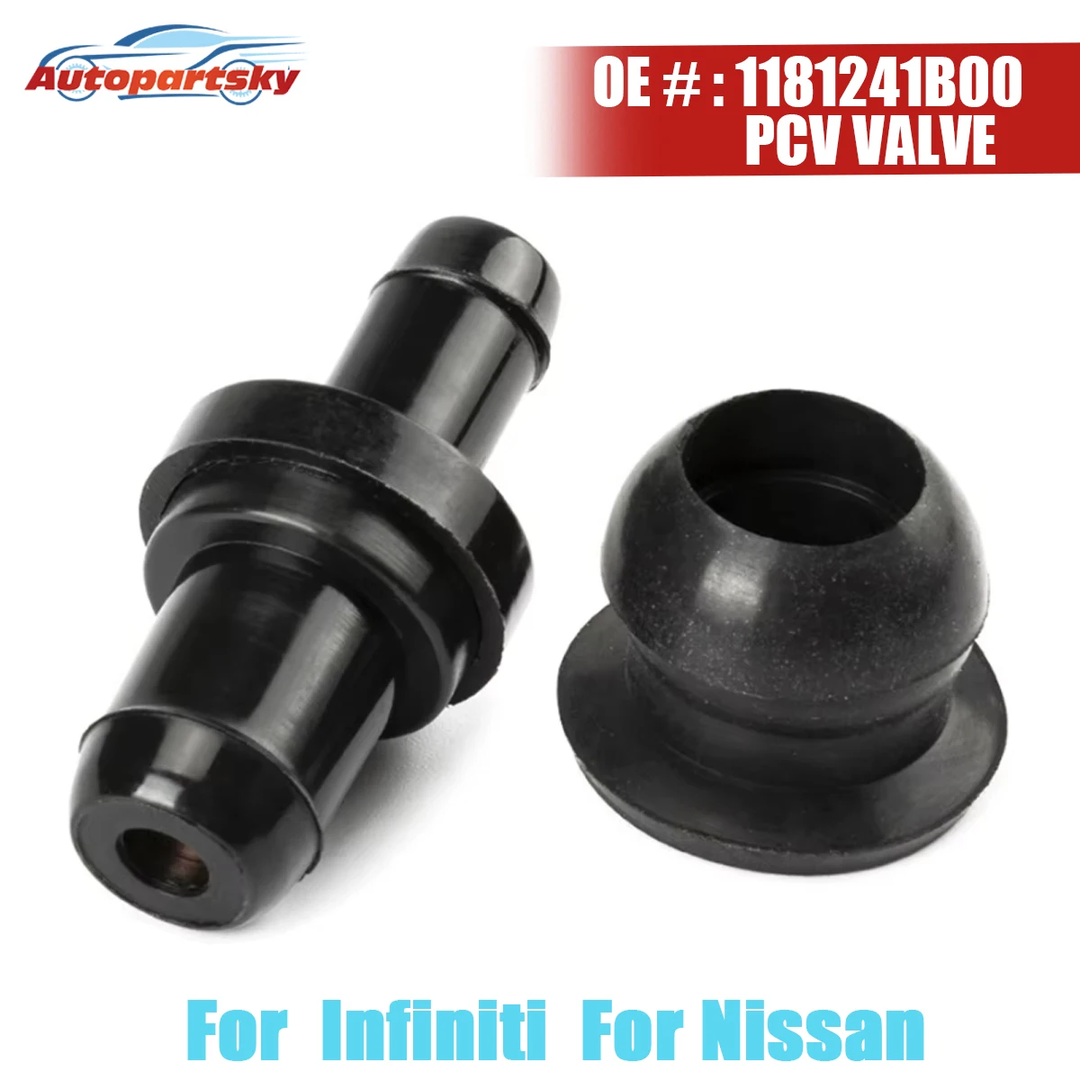

17130P2MA01 1181241B00 11810-6P000 118106P000 New PCV Valve + Grommet Kit For Infiniti For Nissan Most Vehical Replacement