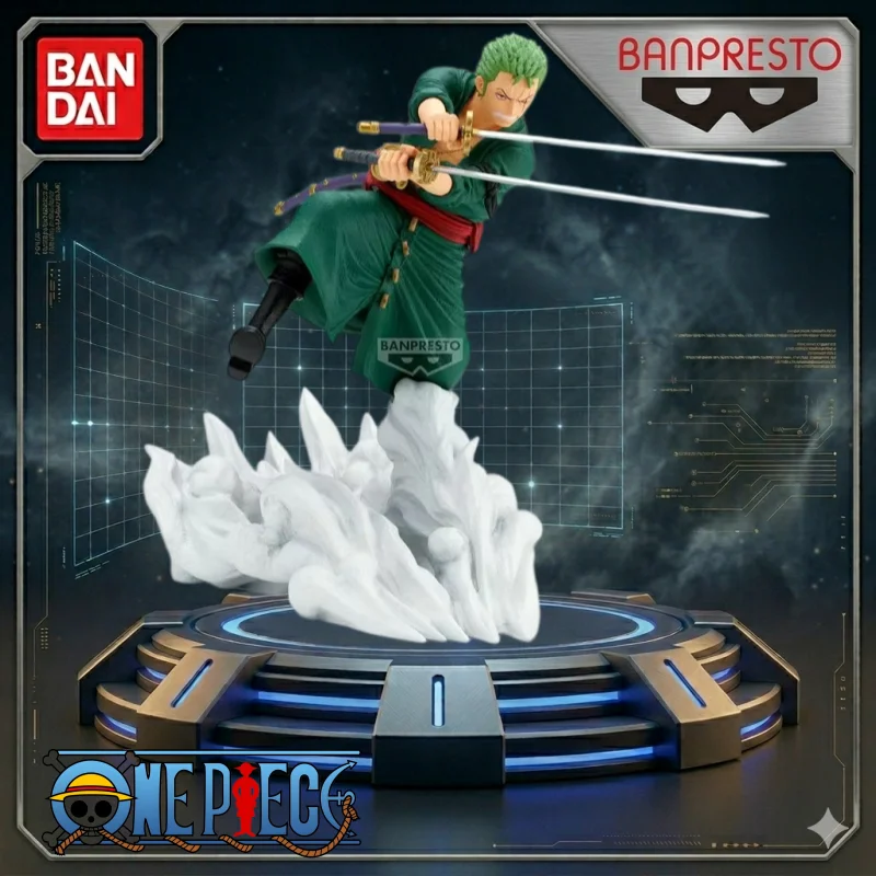 In Stock Bandai Original BANPRESTO Anime One Piece Senkou Zekkei Roronoa Zoro PVC Action Figure Collectible Model Toys